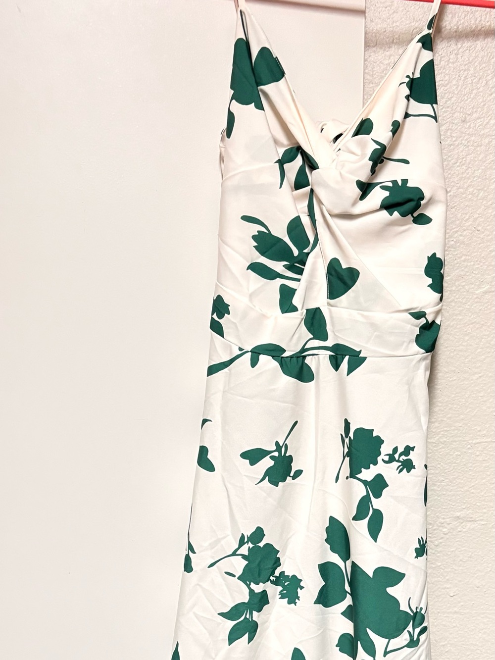 Target White and Green Floral Backless Dress